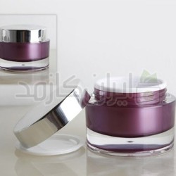 ظرف کرم 30گرمی بنفش دو جداره خارجی با درب پوش