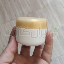 ظرف کرم 50گرمی سفید تک جداره با درب خردلی