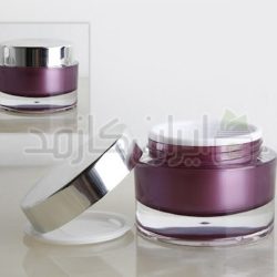ظرف کرم 30گرمی بنفش دو جداره خارجی با درب پوش