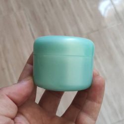 ظرف کرم 50گرمی سبزآبی دو جداره با درب پوش